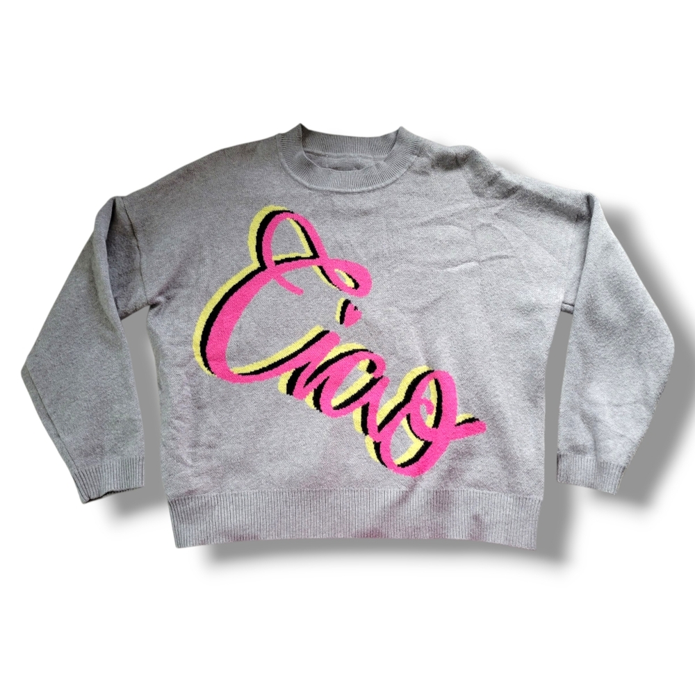 Philosophy | Cute Gray 'Ciao' Graphic Pullover Sweater - Picture 3 of 9